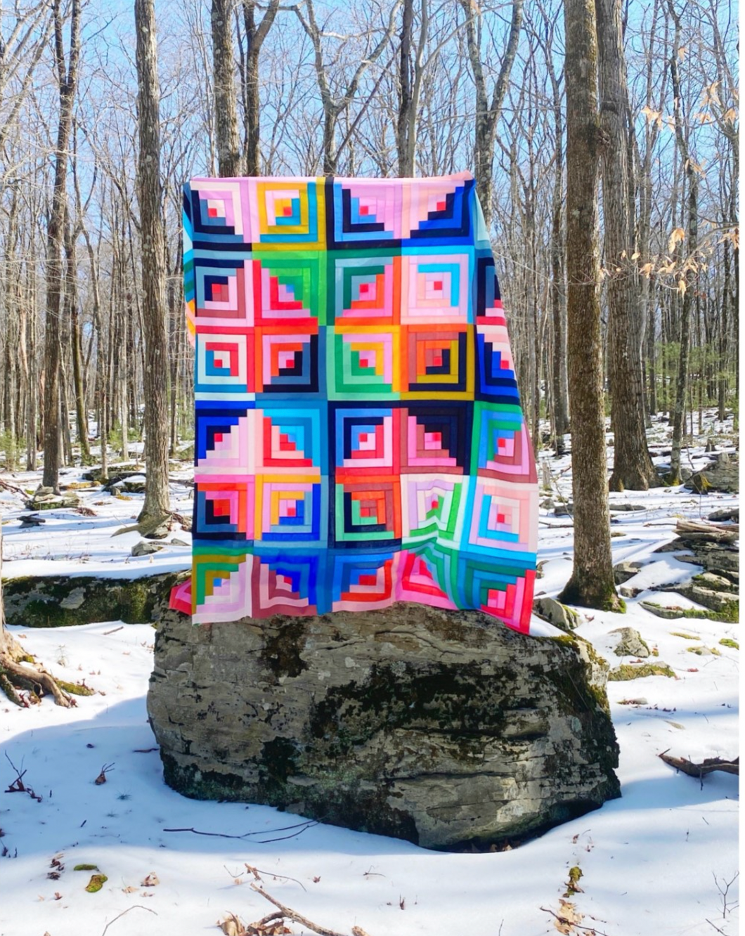Picnic in the park quilt pattern solid version - PDF download