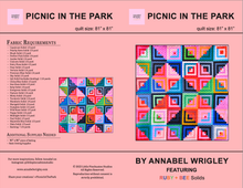 Load image into Gallery viewer, Picnic in the park quilt pattern solid version - PDF download
