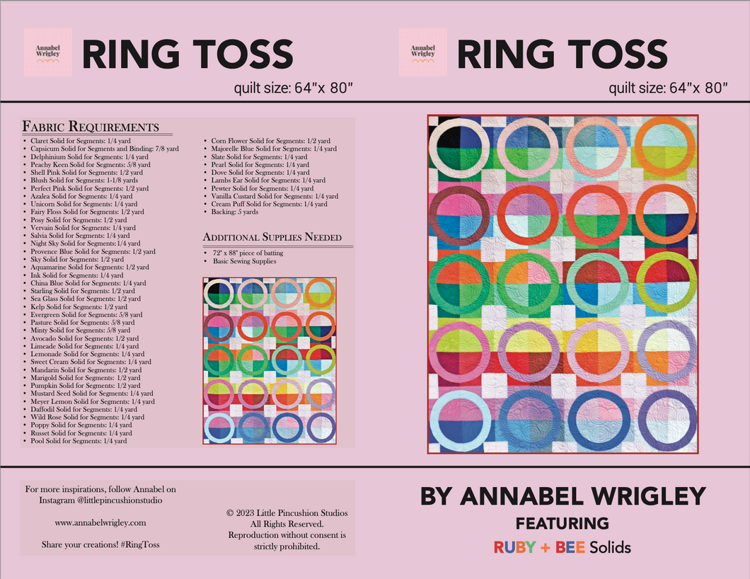 Ring Toss quilt pattern - PDF download